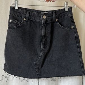 Nordstrom TopShop faded black denim skirt